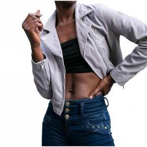 NEW MAURITIUS julene rf leather jacket in light lavender